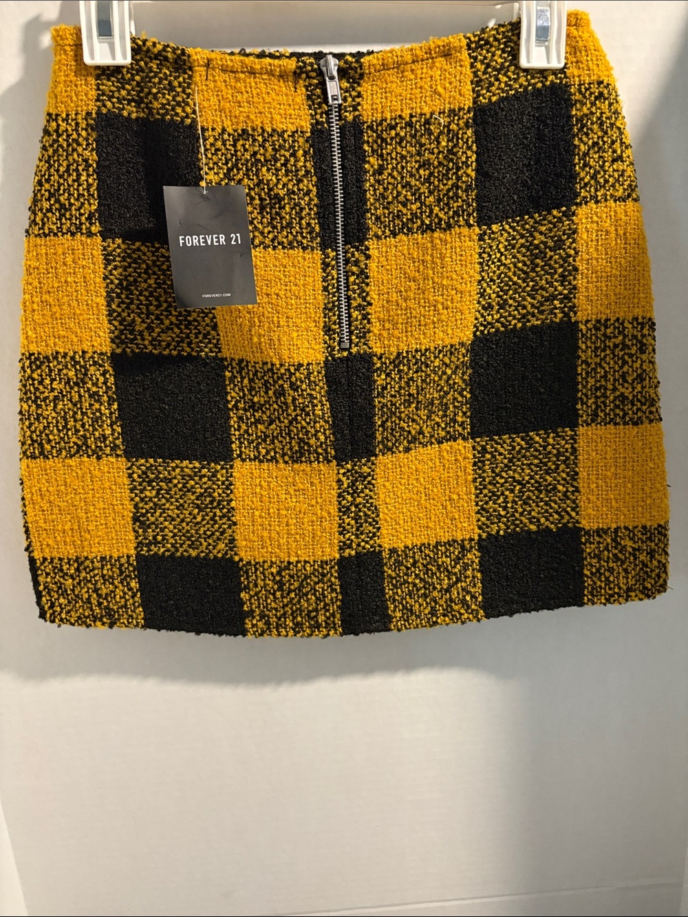 Forever 21 Black & Yellow Checkered Knit Mini Skirt - Picture 7 of 8